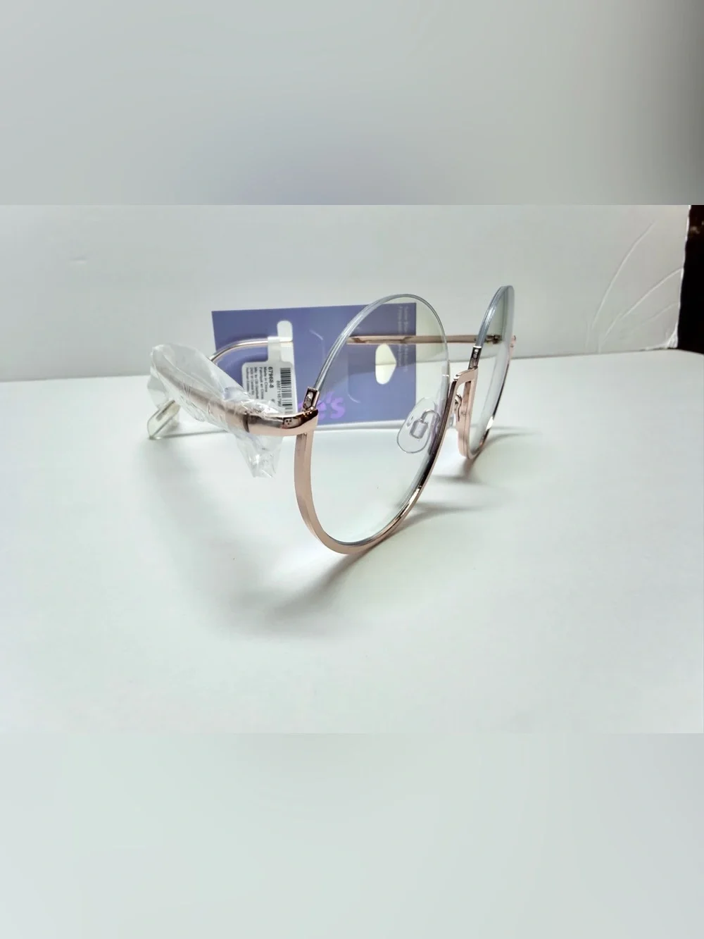 Claire's Round Blue Light Glasses in Rose Gold